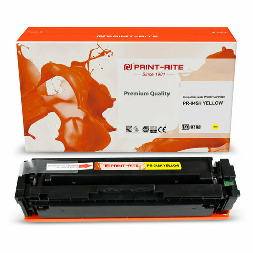 Картридж лазерный Print-Rite TFC450YPU1J PR-045H YELLOW 045H yellow ((2200стр.) для Canon LBP 611Cn/613Cdw/631Cn/633Cdw/635Cx) (PR-045H YELLOW) print rite картридж совместимый принтрайт print rite pr 045h yellow cartridge 045hy желтый повышенной емкости