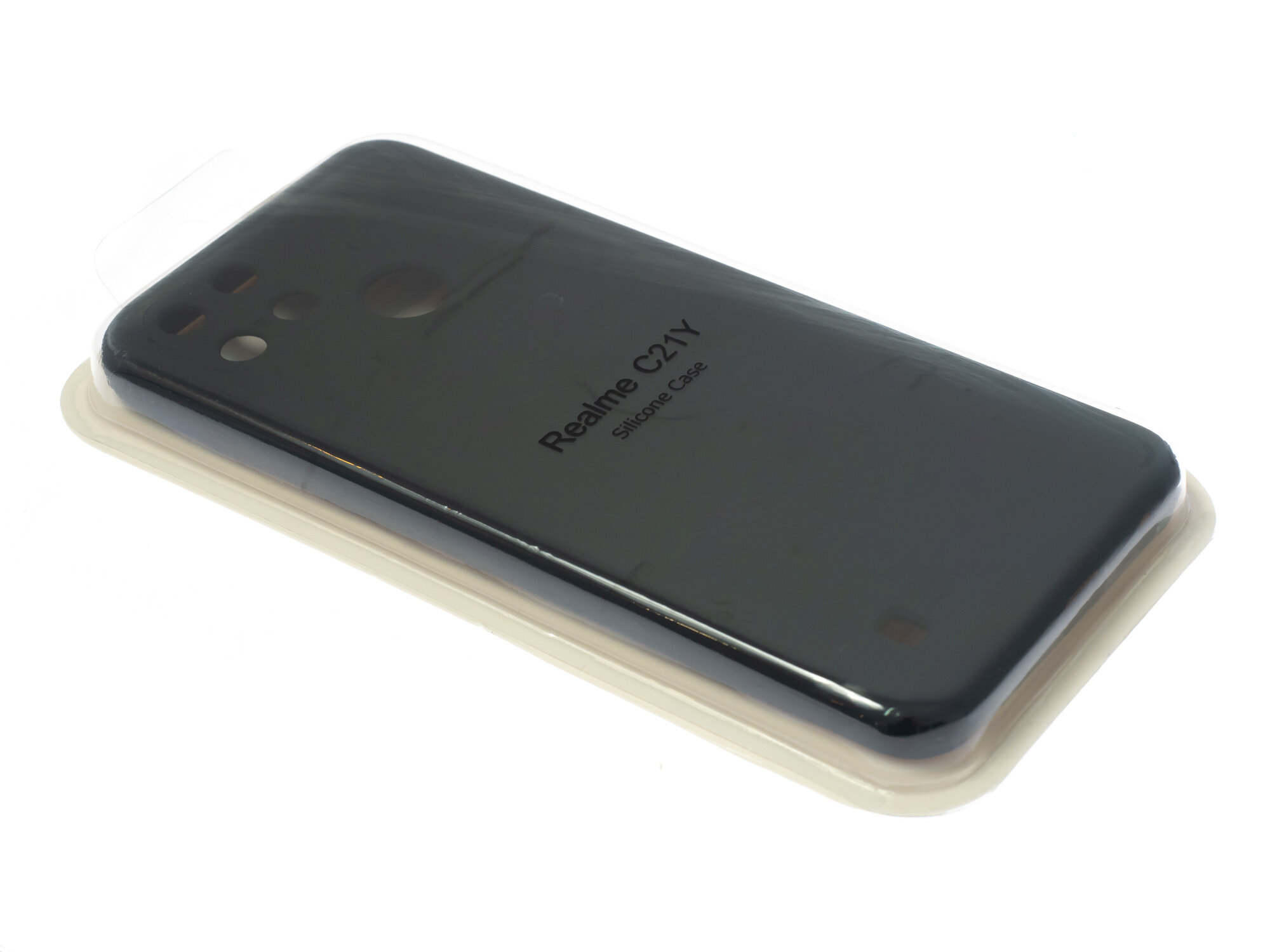 Чехол-накладка для REALME C21Y VEGLAS SILICONE CASE закрытый черный (3) — фото 2