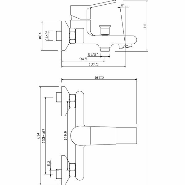 Смеситель для ванны с душем Argo 35-05L JASON ARGOTECH - фото №13