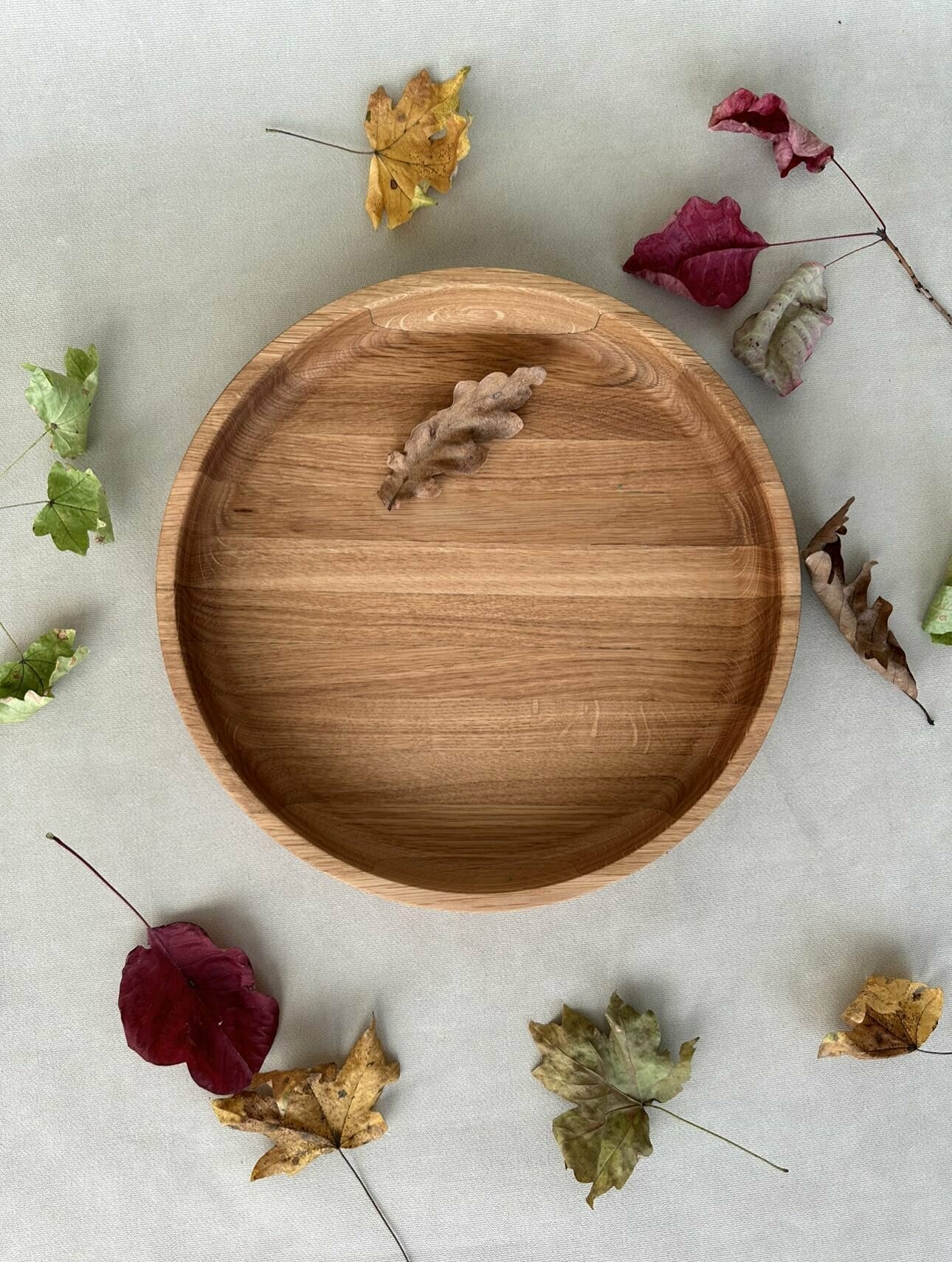 Блюдо круглое диаметр 30 см, ДУБ — фото 1