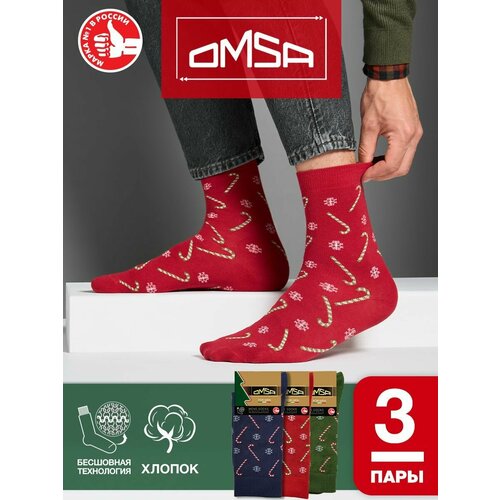 фото Носки omsa, 3 пары, 3 уп., размер 39-41 (25-27), мультиколор