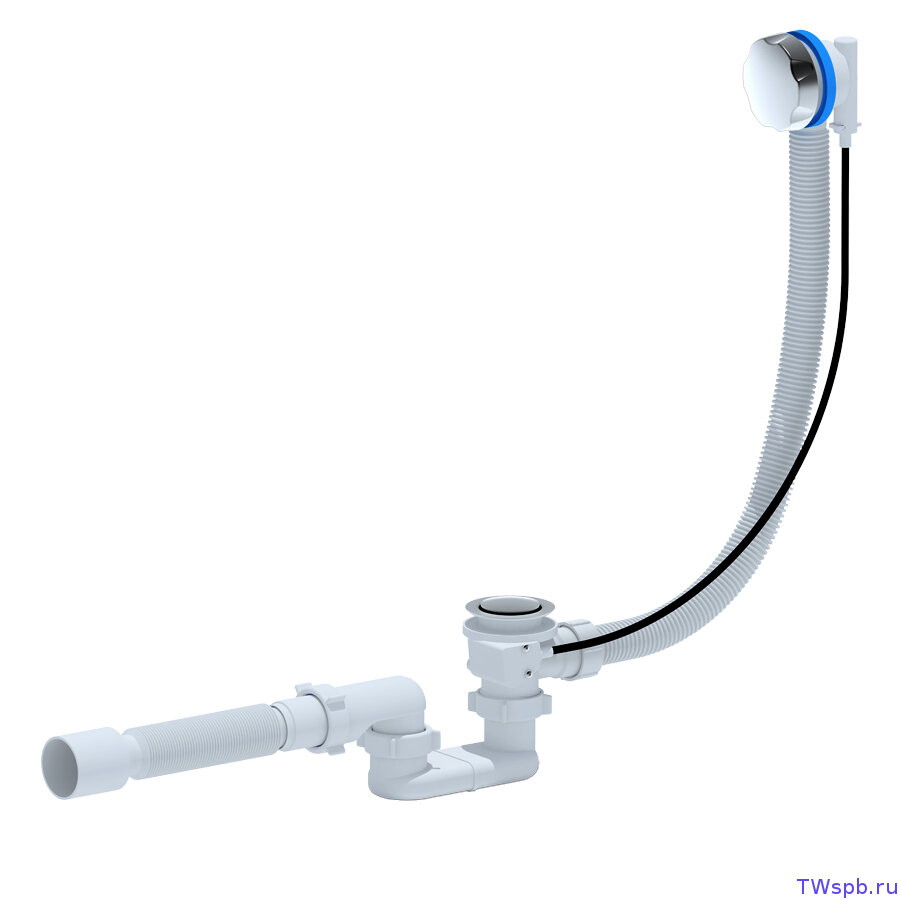 фото Обвязка на ванну Santek 1 1/2*40 полуавтомат 520 мм ЕM601 SAN (ручка металл)