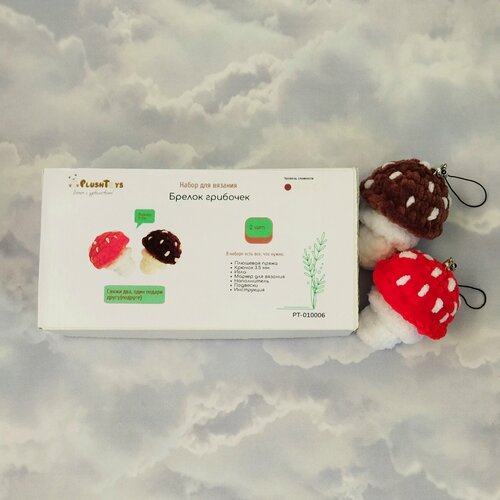 Набор для вязания крючком Брелок грибочекнабор для творчества гриб 8 см 1300₽
