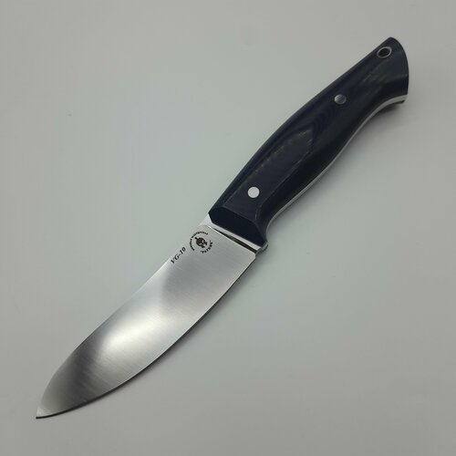 Нож разделочный шкуросъемный, сталь VG-10 62-63 HRC, микарта, нержавеющие винты