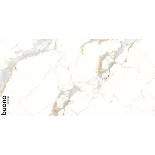 Керамогранит Buono Ceramica M4406P Marble Аletta Glossy 60x120 белый полированный под мрамор керамогранит swizer white белый полированный 60x120 1 уп 2 шт 1 44 м2