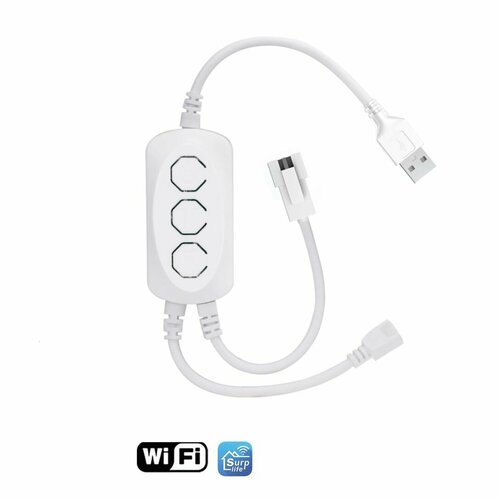 LED контроллер USB 5В (Wi-Fi. RGB, 3PIN) Огонек OG-LDL49 led контроллер usb 5в bluetooth rgb огонек og ldl41