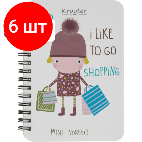 Комплект 6 штук, Тетрадь общая Kroyter 60л, точка, А6, спир, обл. кар, Girlfriends, диз. в асс.64188