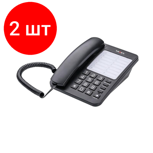 Комплект 2 штук, Телефон проводной TeXet TX-234 черный