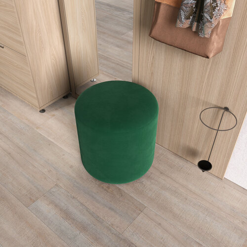 Изображение товара Пуф OCEAN, круглый, в прихожую, 40х40 см, антивандальный велюр, изумрудный