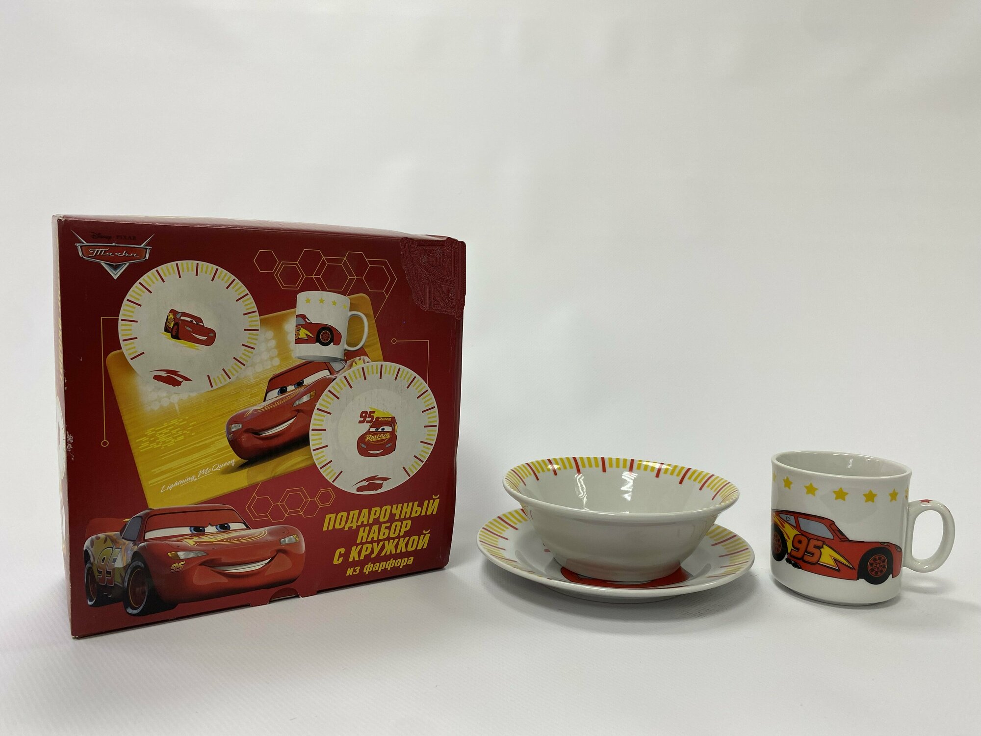 фото Набор детской посуды "Тачки Lighthing McQueen" 3 предмета