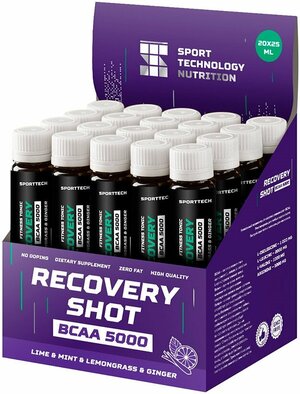 Аминокислоты BCAA (БЦАА) ST Recovery Shot BCAA 5000 (25 мл) Лайм-Имбирь-Лемонграсс-Мята