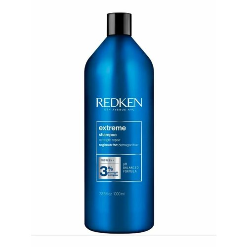 Шампунь для волос женский Redken Extreme Shampoo 1000 мл, для восстановления поврежденных волос