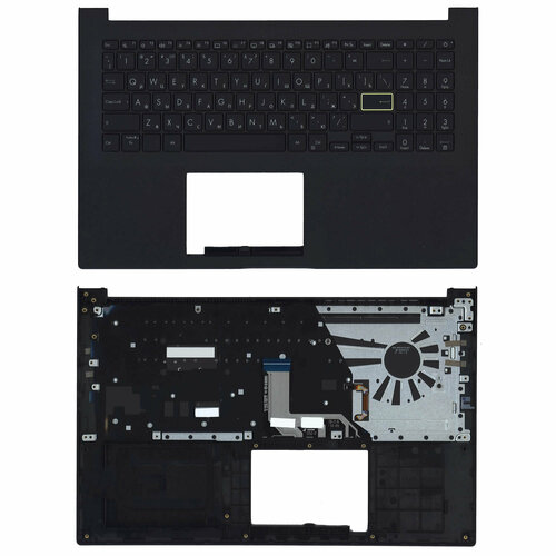 Клавиатура (топ-панель) для ноутбука Asus VivoBook X513UA черная с черным топкейсом клавиатура топ панель для ноутбука asus x502 черная с черным топкейсом