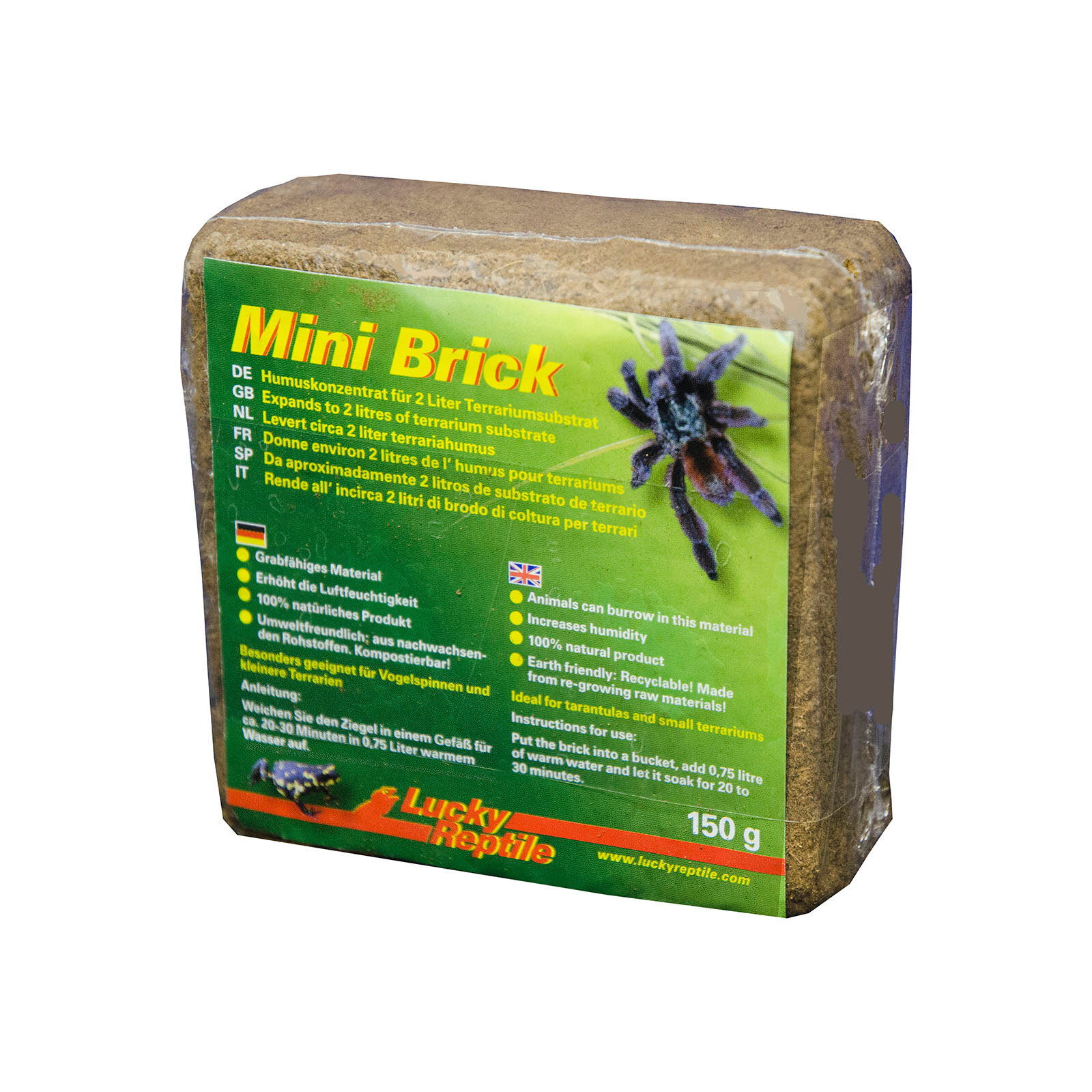 Субстрат LUCKY REPTILE для террариумов "Mini Brick", коричневый, 150гр (Германия)