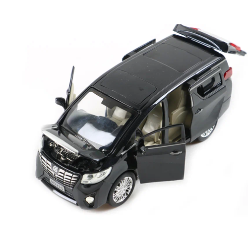 Машина металлическая Toyota Alphard 1:24 со светом и звуком 21 см черная