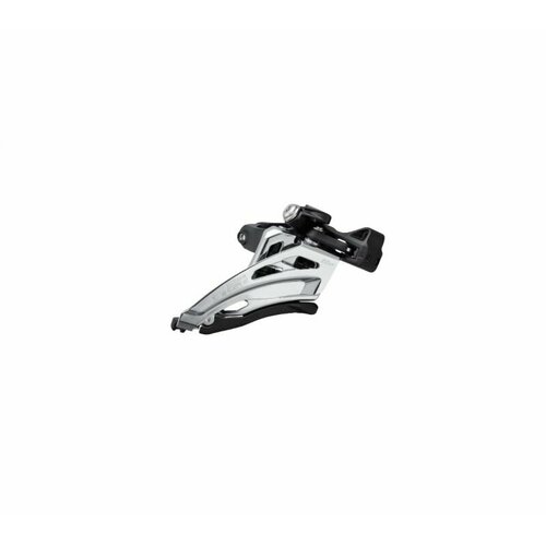 фото Переключатель передний shimano deore, m5100, 2x11 скоростей, верхняя тяга, 36t, средний хомут 31.8мм, угол наклона 66-69°, черно-серебристый, без упаковки