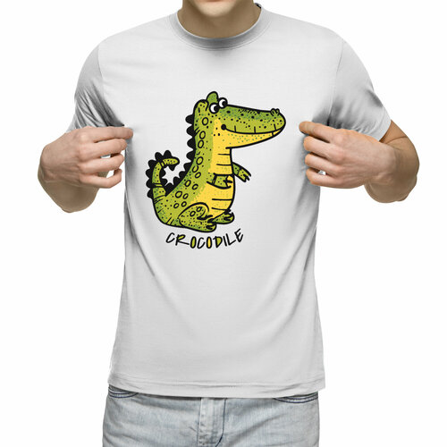 Футболка Us Basic, размер 2XL, белый мужская футболка крокодил и апельсин m зеленый