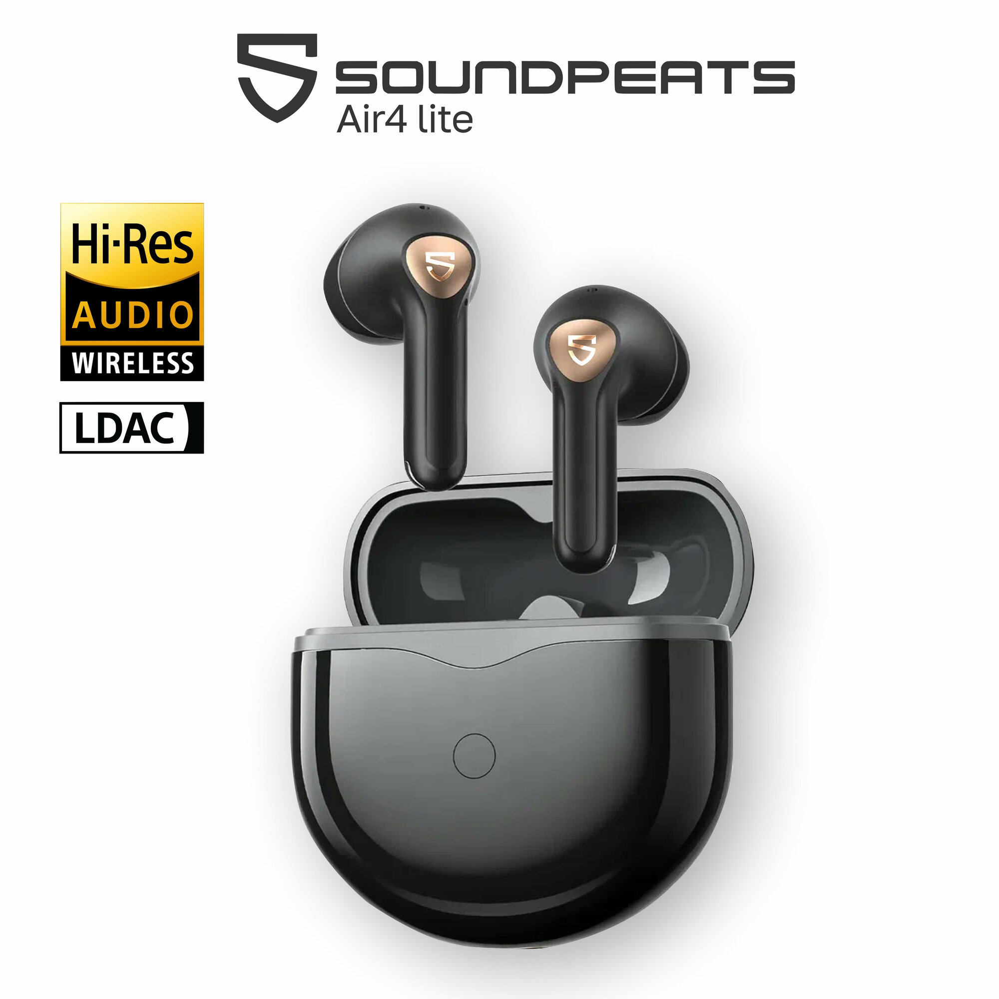 Наушники беспроводные, SoundPeats Air4 Lite, черные