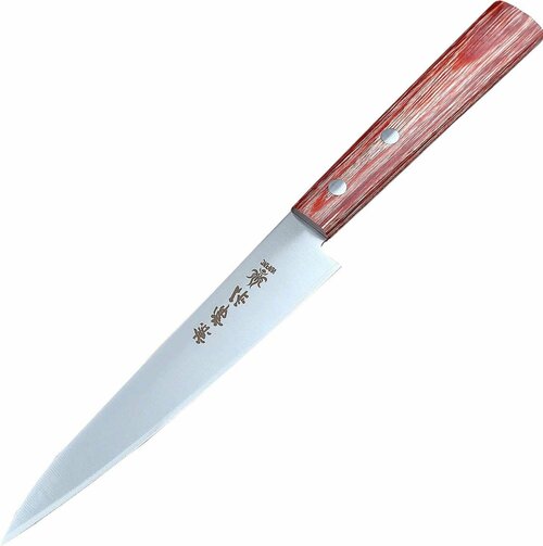 Нож кухонный Универсальный 135 мм, сталь DSR-1K6, рукоять Plywood - KANETSUNE