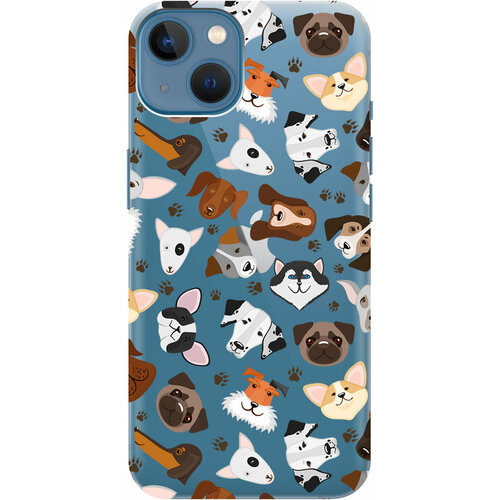 Силиконовый чехол на Apple iPhone 13 / Эпл Айфон 13 с рисунком Dogs Pattern силиконовый чехол на apple iphone 13 эпл айфон 13 с рисунком fck pattern