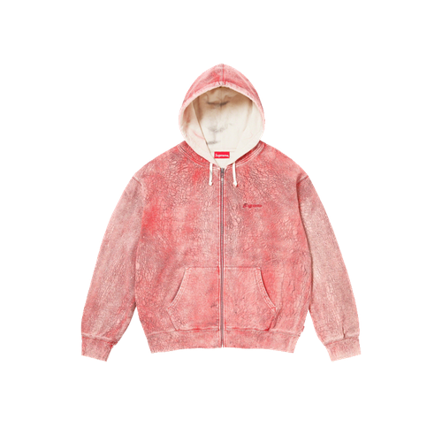 фото Худи supreme crackle zip up, размер l, красный