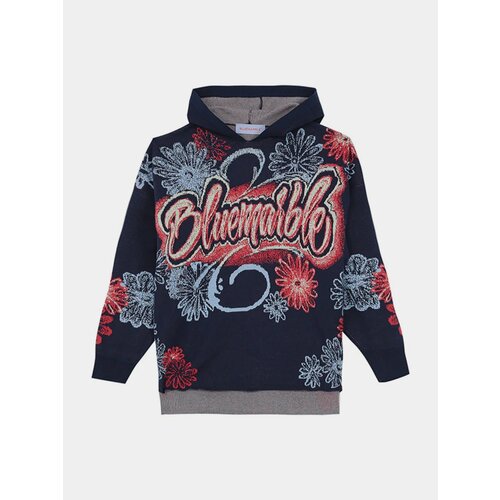 Худи Bluemarble Jacquard Hooded Jumper, размер S, синий свитер j b4 длинный рукав силуэт прямой средней длины размер xl зеленый