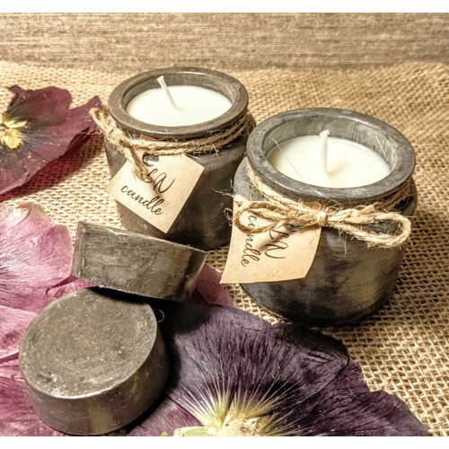 Ароматические свечи в гипсовых подсвечниках