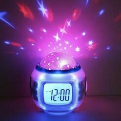 Электронные часы будильник, ночник музыкальный с проекцией звездного неба.