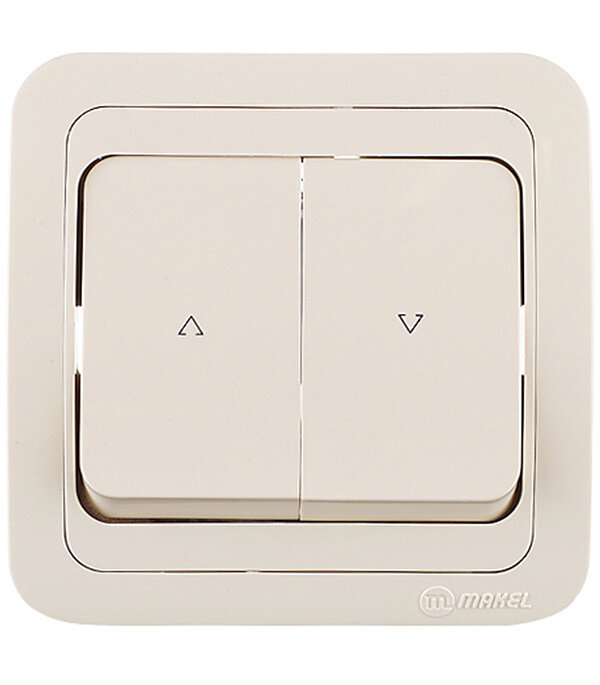 Кнопка управления жалюзи Makel Mimoza встраиваемая бежевая (25041)