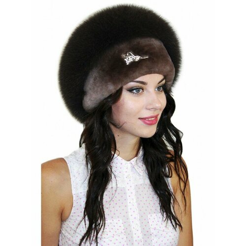 фото Шапка lemmex меховая шапка "орбита", размер 55-56, коричневый