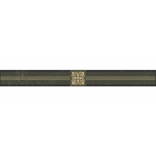 Керамическая плитка Laparet Royal чёрный Бордюр 6,3x60 (цена за 13 шт)