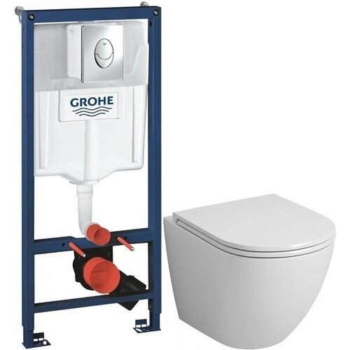 Комплект подвесной унитаз Grossman GR-4455S + система инсталляции Grohe 38721001 комплект подвесной унитаз gustavsberg hygienic flush 5g84hr01 система инсталляции grohe 38721001