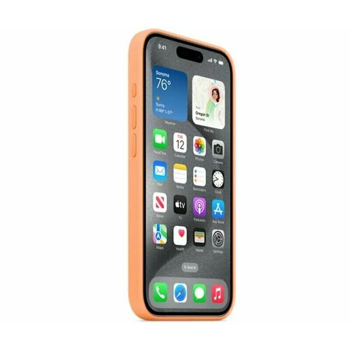 Apple iPhone 15 Pro Silicone Case with MagSafe - Orange Sorbet (MT1H3) оранжевый