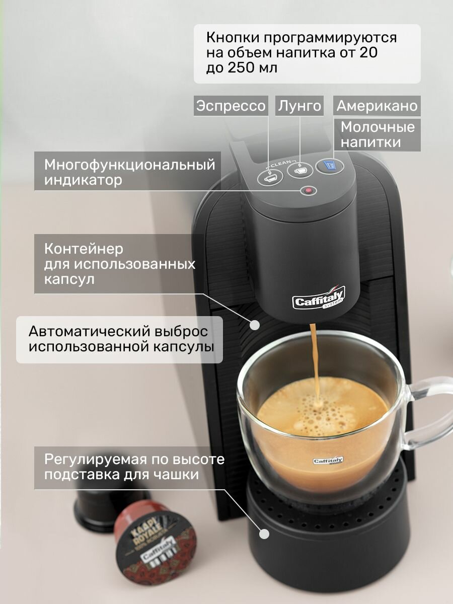 Кофемашина капсульная Volta S36, кофеварка + 12 капсул ассорти + капучинатор - фотография № 2