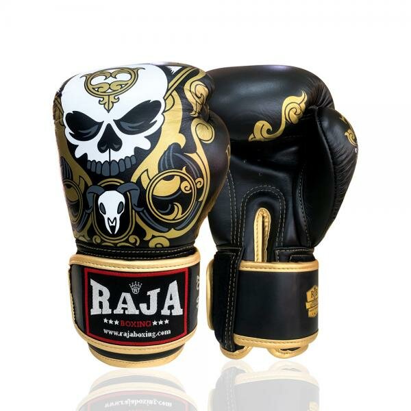 Перчатки боксерские Raja Fancy Skull, 16 OZ, черный