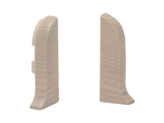 Заглушки для плинтуса ПВХ SALAG NGF 56мм Ясень пастель левая+правая