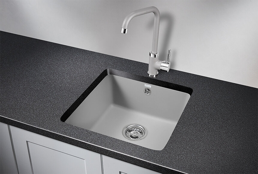 3801, алюминиум, кухонная мойка GRANULA, кварц