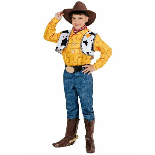 Костюм Ковбой Вуди (рубашка, брюки, пояс, жилет, сапоги, бандана, шляпа) BATIK арт. 9008 к-21; разм. 122 детский костюм ковбой вуди 14363 116 см
