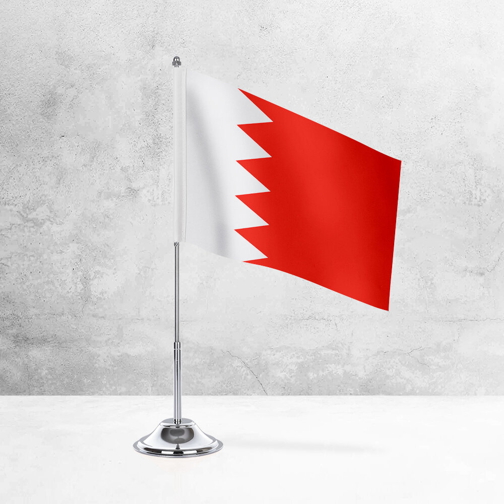 Настольный флаг Бахрейна на металлической подставке под серебро