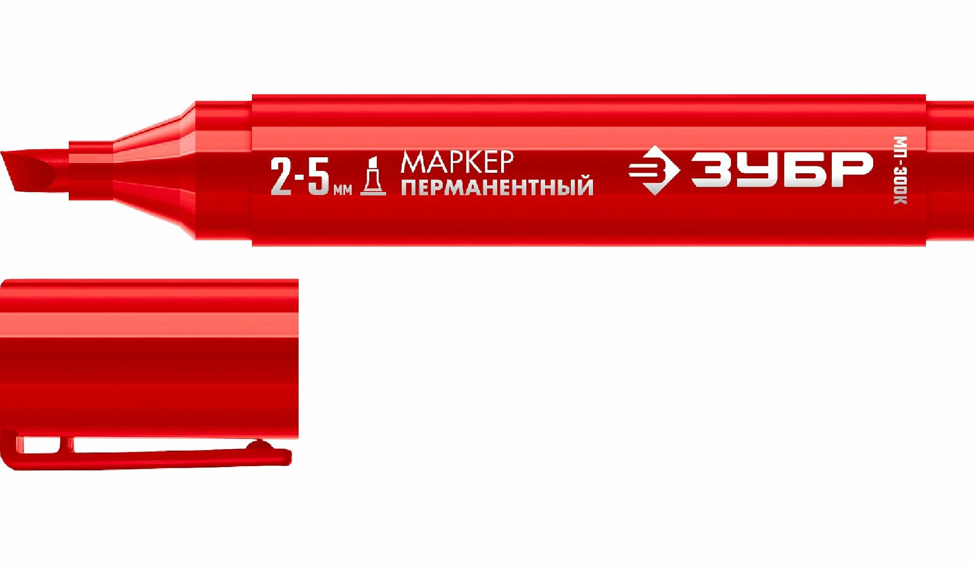 ЗУБР МП-300К 2-5 мм, клиновидный, красный, Перманентный маркер, профессионал (06323-3) (06323-3)