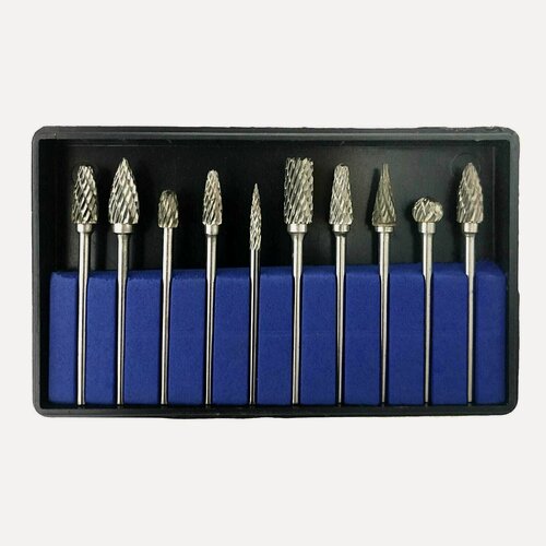 Изображение товара FG1 Набор NeoHealth 10 шт алмазные шлифовальные головки (боры твердосплавные для прямого наконечника диаметр хвостовика - 2,35 мм ) ( стоматология / зуботехнические ) ( маникюр/педикюр ) .