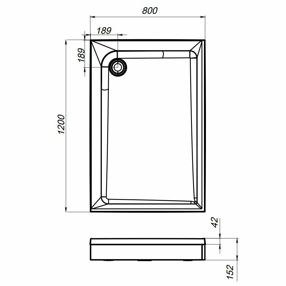 Душевой поддон Am.Pm Gem 120х80 W90T-404-12080W - фото №6