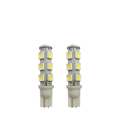 Светодиодные лампы (2шт.) цвет белый 5000k одноконтактные бесцокольные 5W5 T10 яркость 500lm (0010)
