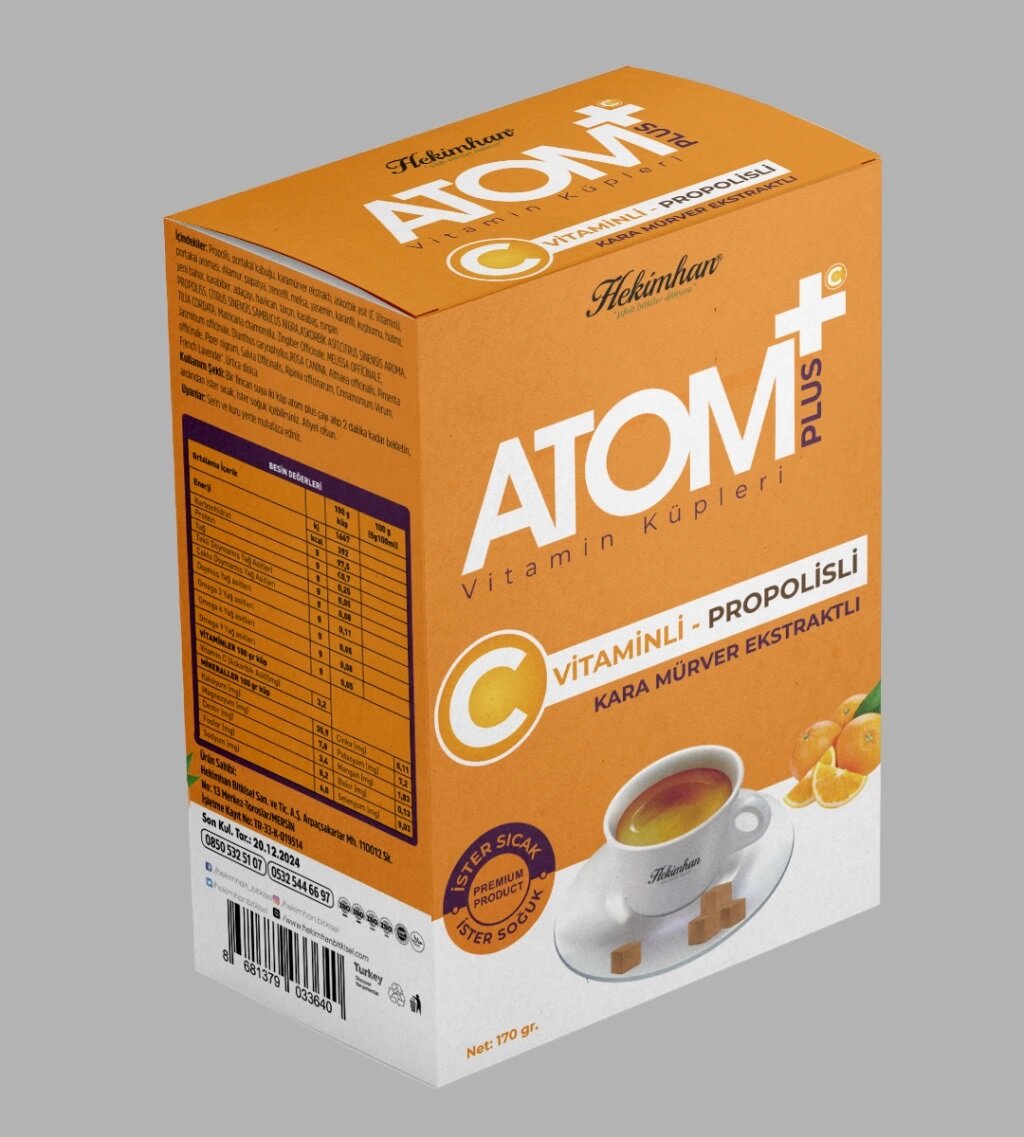 Чай "ATOM" прессованный с витамин С и прополисом "Hekimhan", 170 гр