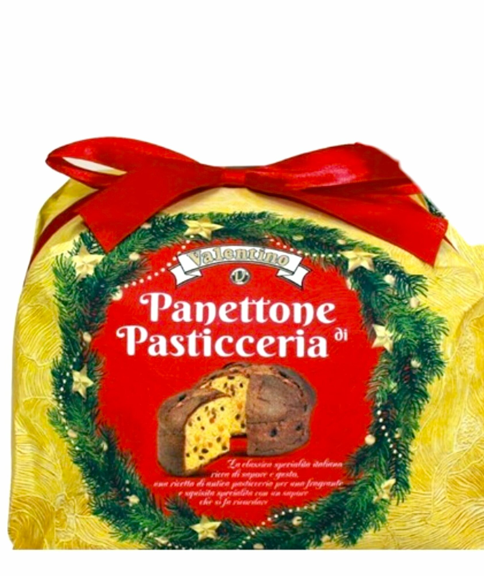 Valentino Panettone Итальянский кекс (пасхальный/ новогодний кулич) с изюмом и цукатами, желтый 1кг