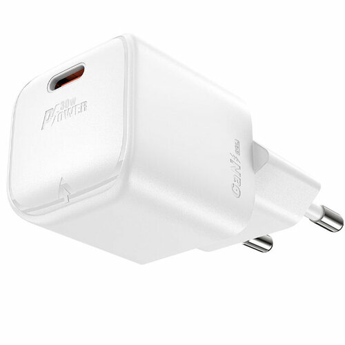 Сетевое зарядное устройство Acefast A77 Mini PD30W GaN USB-C Charger белый (AF-A77-WH)