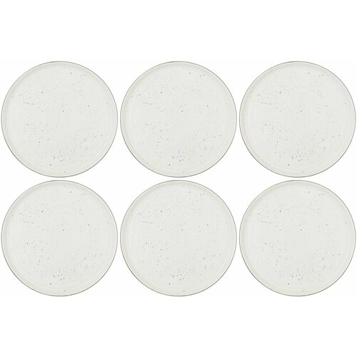 Набор тарелок Обеденных Столовых 25.5 см на 6 персон Bronco Platinum, Фарфор, Мелкие Белые, 6 Шт набор посуды