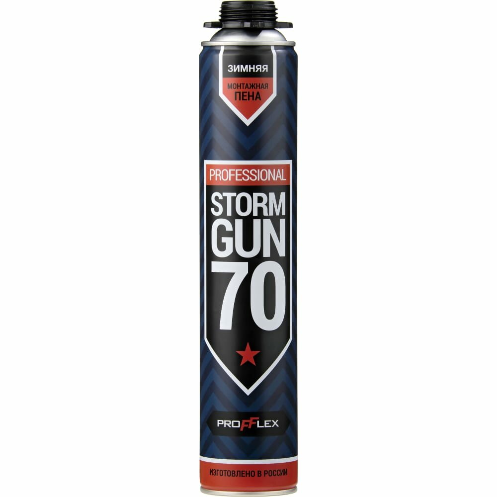 Пена пистолетная монтажная PROFFLEX Storm Gun 70 л зима 850 мл 70107