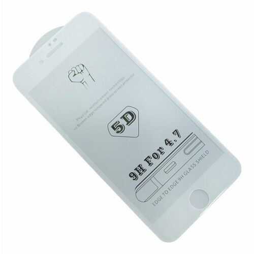 Защитное стекло с рамкой 3D олеофобное покрытие для iPhone 78SE 2020 Белое 298₽