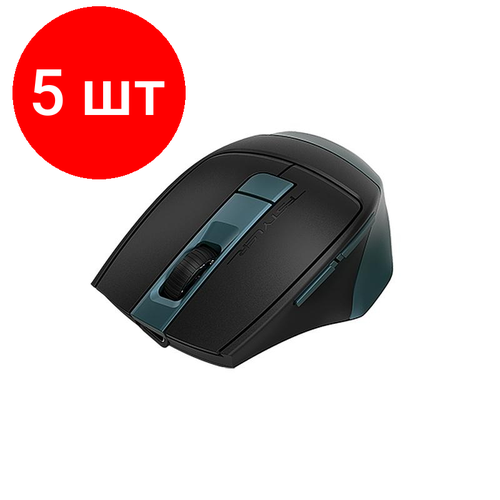 Комплект 5 штук, Мышь компьютерная A4Tech Fstyler FB35C зел/черн оптич(2400dpi) WLS(6but)